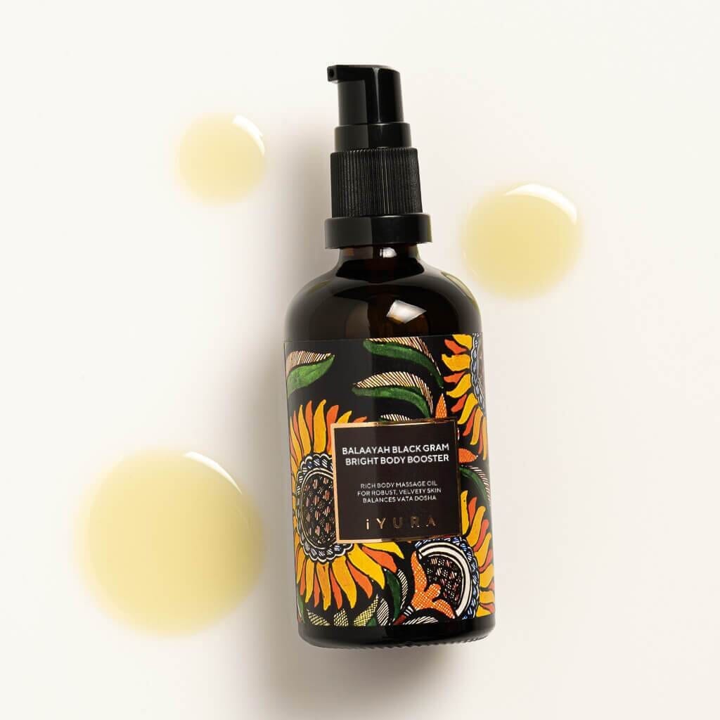 Balaayah Black Gram Body Booster: Body Massage Oil for Dry, Aging Skin - In 6 Different Indulging Aromas! Body Oil iYURA 