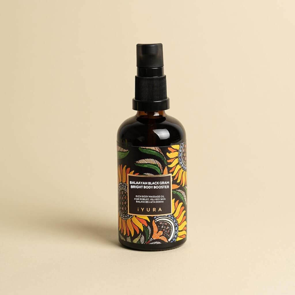 Balaayah Black Gram Body Booster: Body Massage Oil for Dry, Aging Skin - In 6 Different Indulging Aromas! Body Oil iYURA 