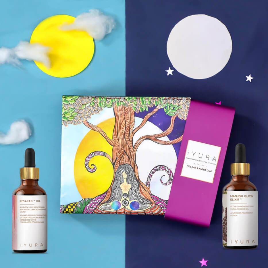 Day & Night Face Oil Duo - In A Beautiful Gift-Worthy Box Beauty set iYURA 