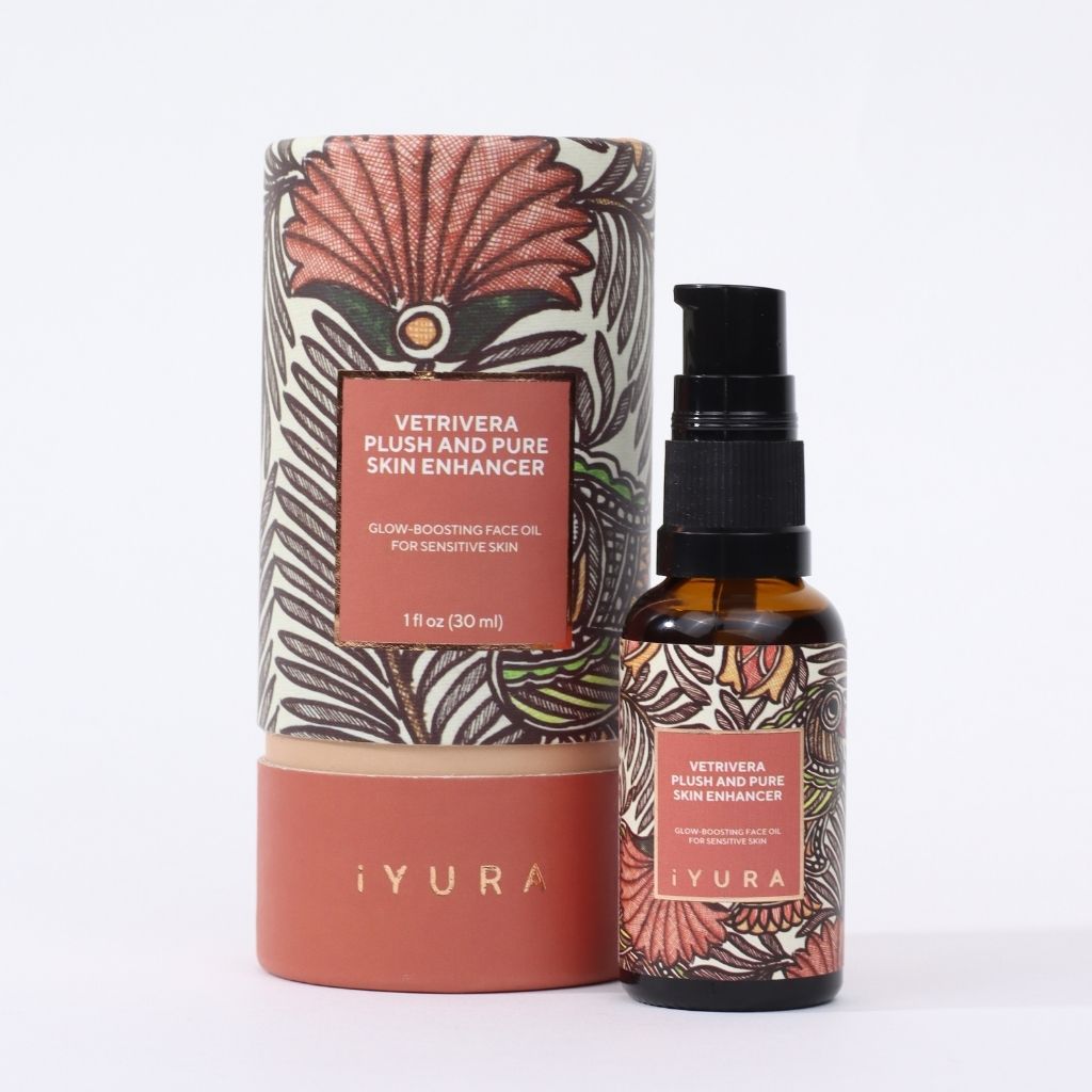 Vetrivera Plush and Pure Skin Enhancer - Best Face Oil for Sensitive, Delicate, Dry Skin - Soothes and Softens Skin Face oil iYURA 